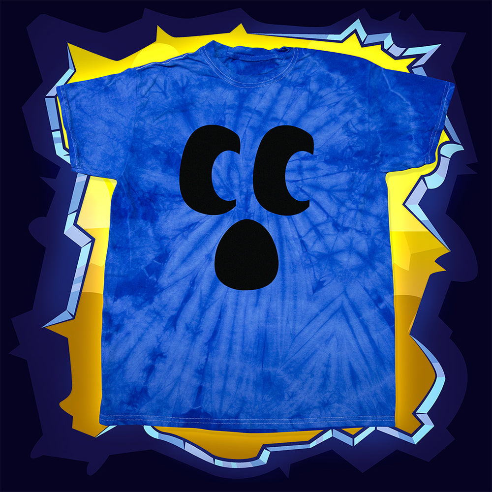 Official Craftee face ocean blue tie dye shirt