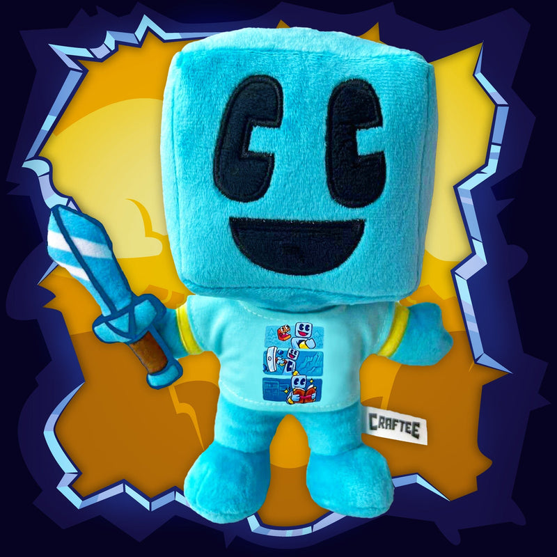 PRE-ORDER Signed Craftee Plushie With Diamond Sword and Shirt - Craftee Shop