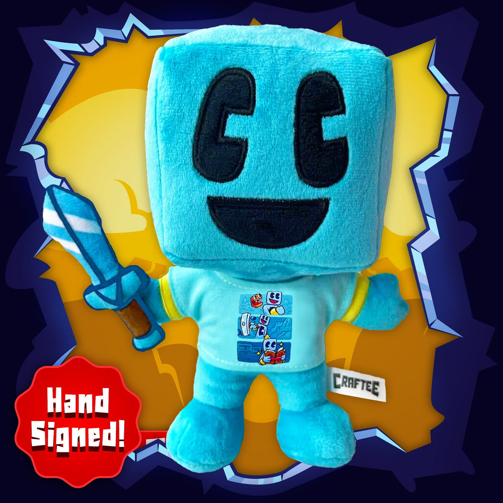 Signed Craftee Plushie With Diamond Sword and Shirt - Craftee Shop
